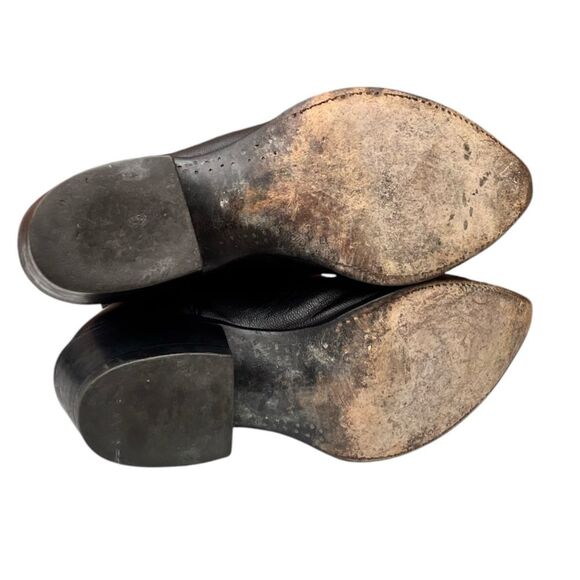 J. Chisholm D980 Black Leather Pointed Western Boots w/ Decorative Stitching 9.5 - Picture 12 of 13